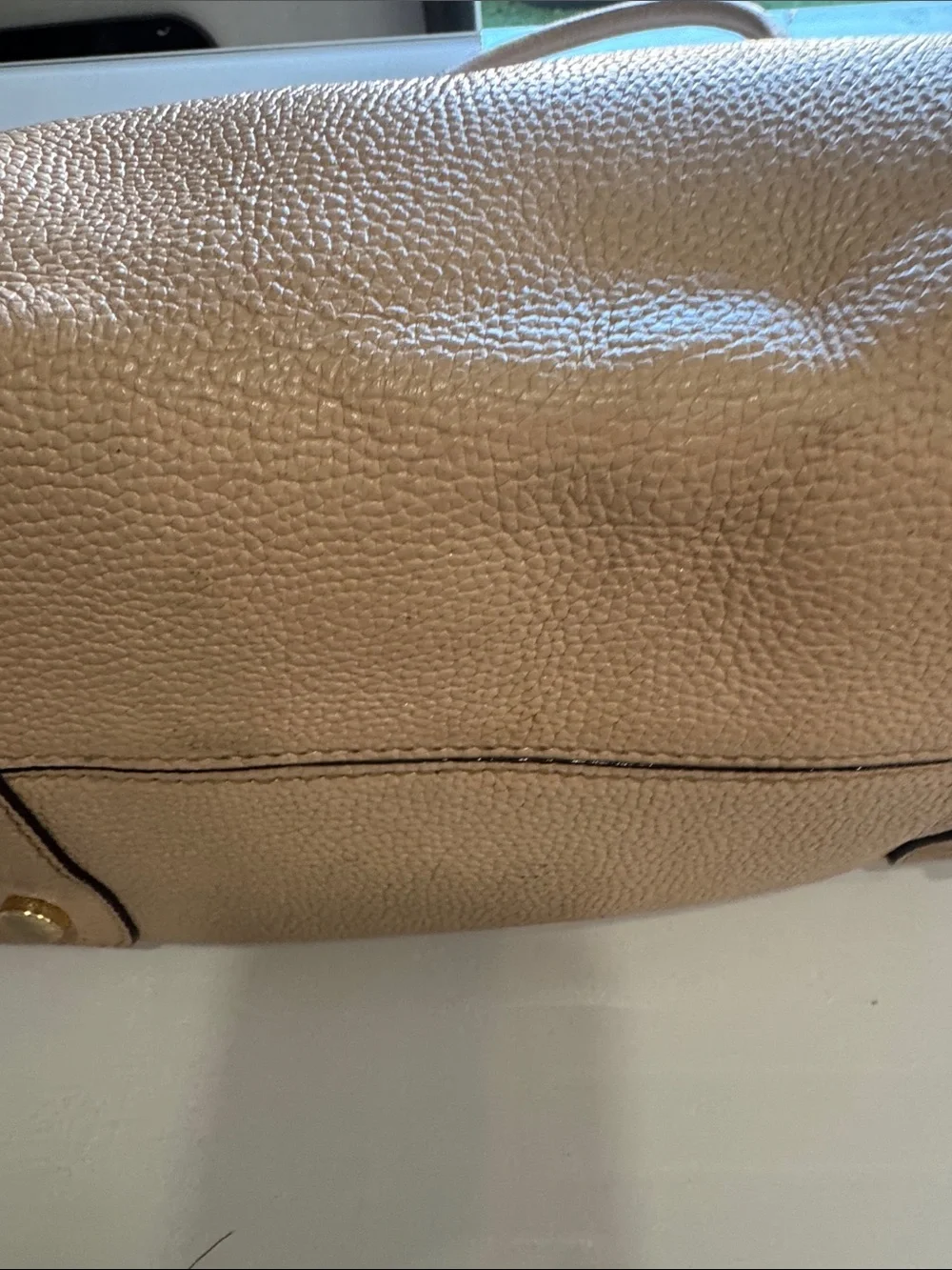 Michael Kors Metallic Nude Leather Tote with Gold Hardware